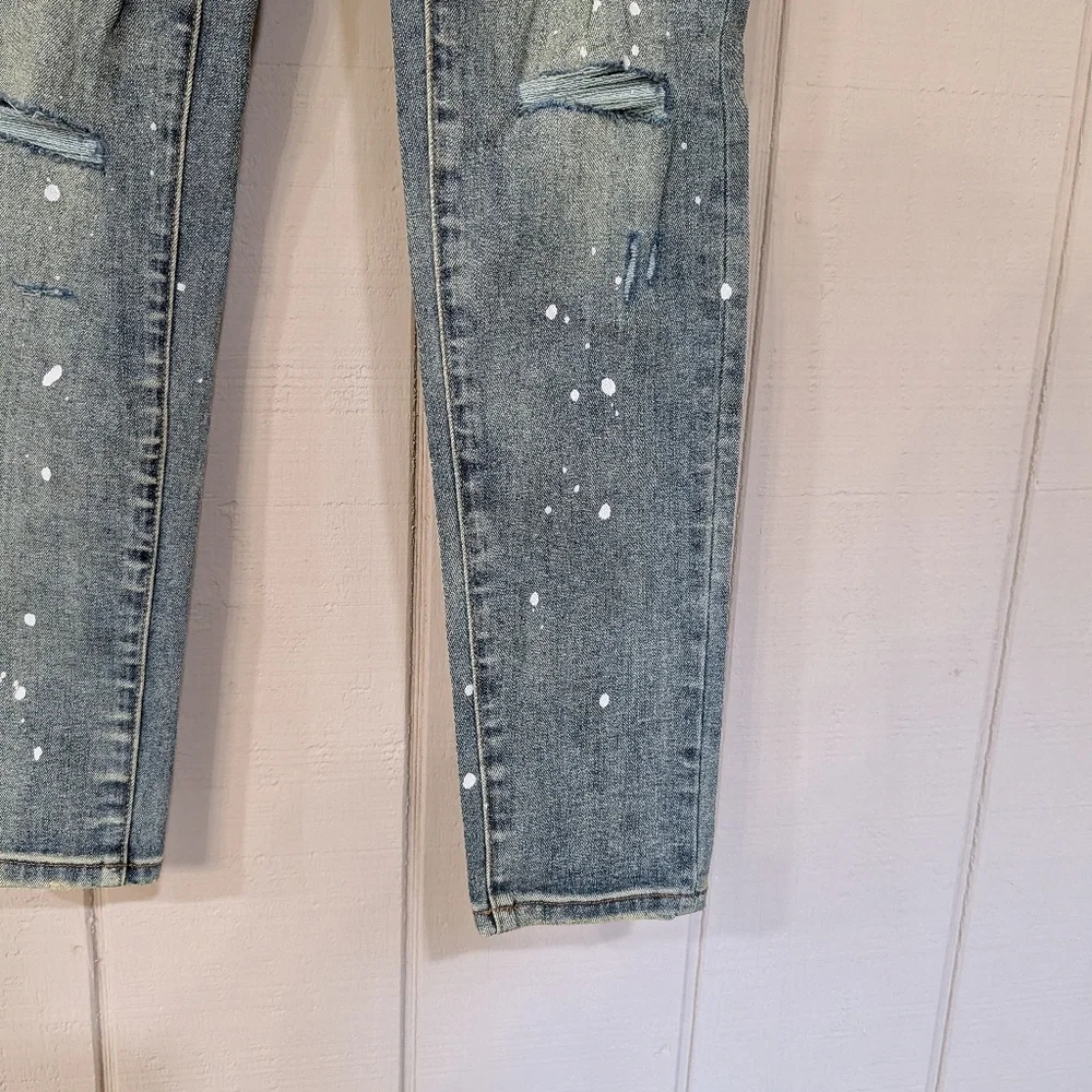 Purple Brand P001 Paint Splatter Distressed Skinny Jeans Mens 28